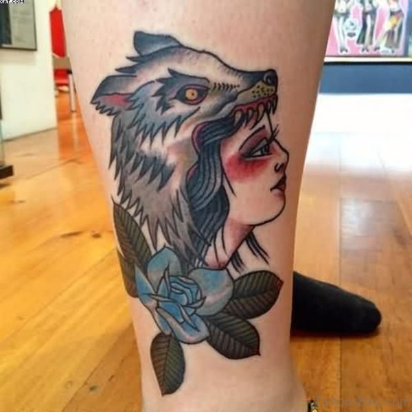 Wolf And Girl Tattoo