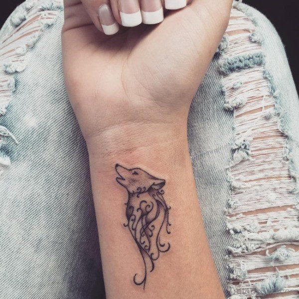 Wolf Wrist Tattoo