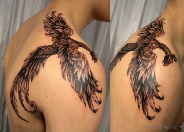 Wonderful Black Phoenix Tattoo