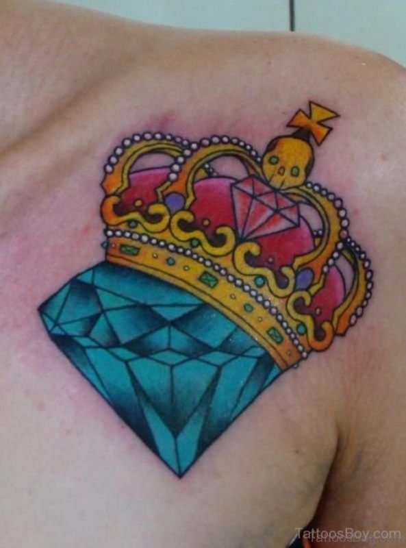Wonderful Diamond Tattoo On Chest