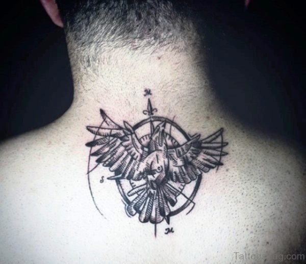 Wonderful Eagle Tattoo On Neck