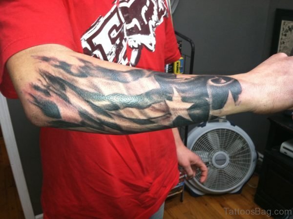 Wonderful Flag Tattoo On Wrist