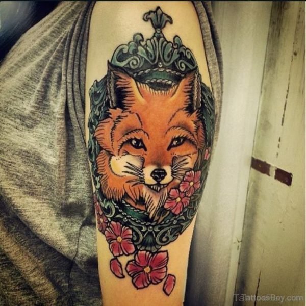 Wonderful Fox Tattoo Design On Shoulder