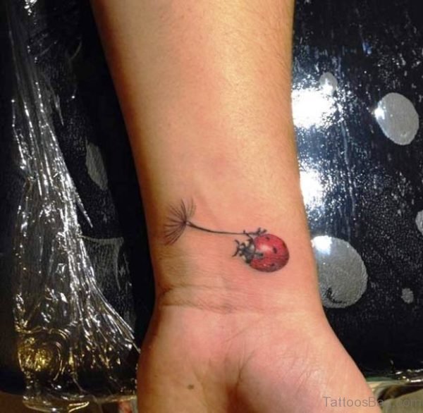 Wonderful Ladybug Tattoo On Wrist 