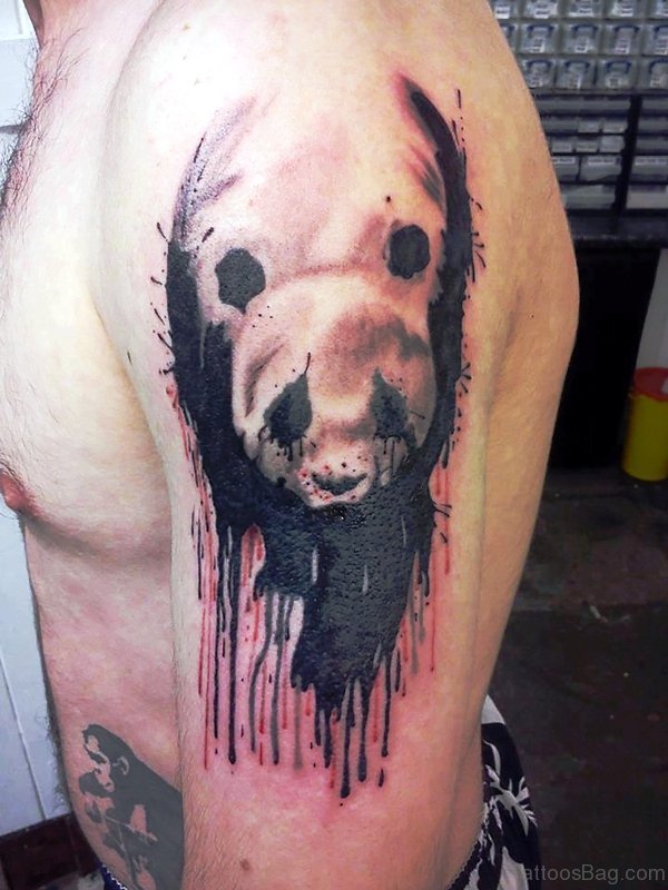 Wonderful Panda Shoulder Tattoo
