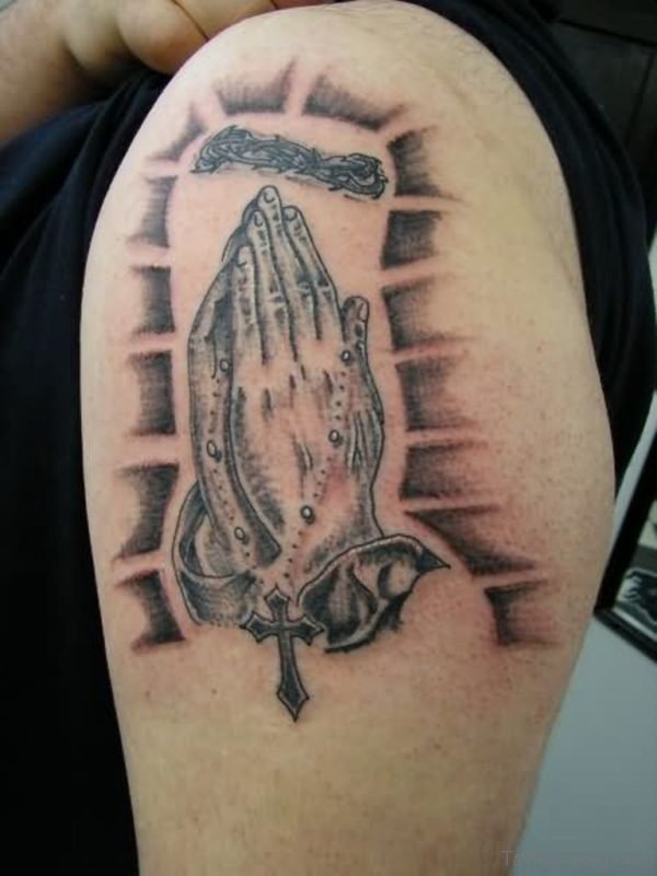 Wonderful Praying Hands Tattoo 