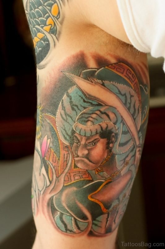 Wonderful Shoulder Half Sleeves Designer Tattoo