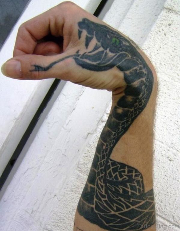 Wonderful Snake Wrist Tattoo