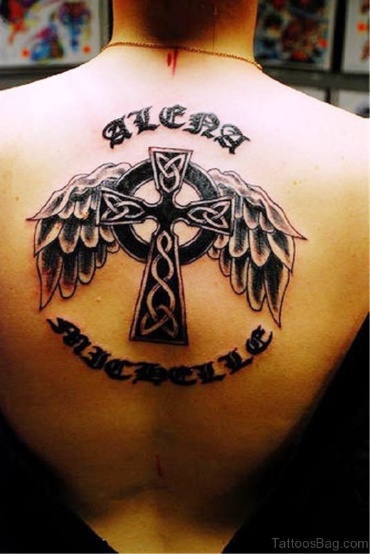 Word And Celtic Cross Tattoo