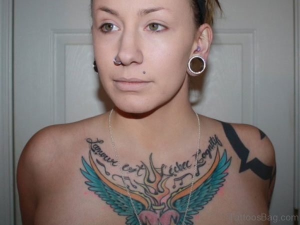 Word And Wings Tattoo