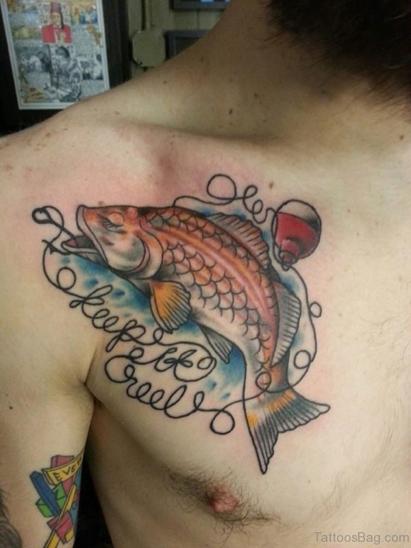 Wording And Fish Tattoo