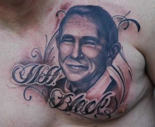 Wording And Portrait Tattoo
