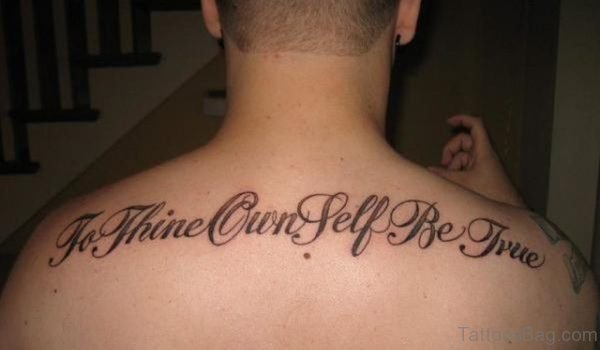 Wording Tattoo On Back