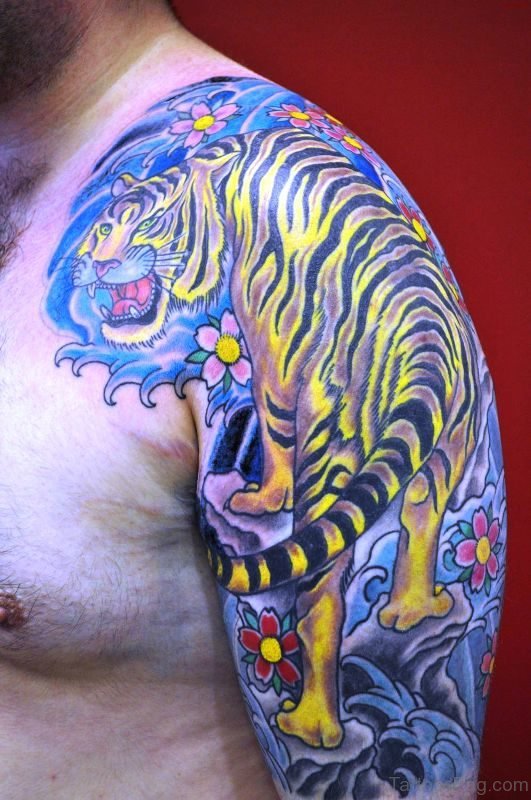Yellow Tiger Tattoo