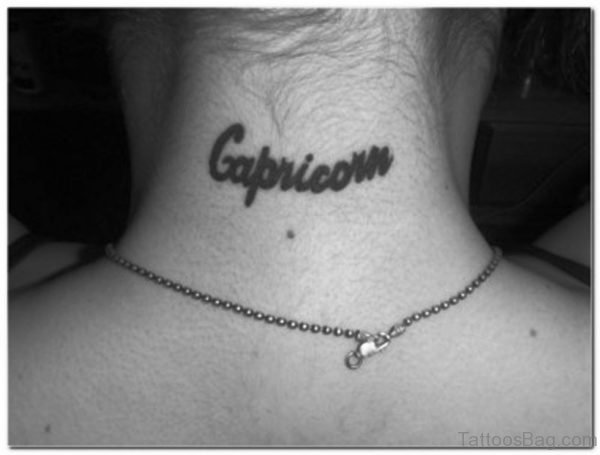 Zodiac Capricorn Neck Tattoo