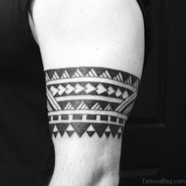 Black Polynesian Armband Tattoo