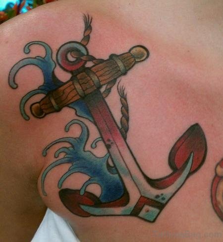 Colored Anchor Tattoo