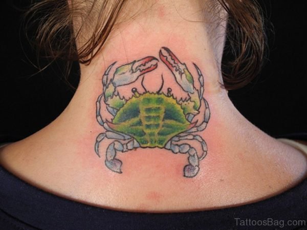 Green Crab Neck Tattoo