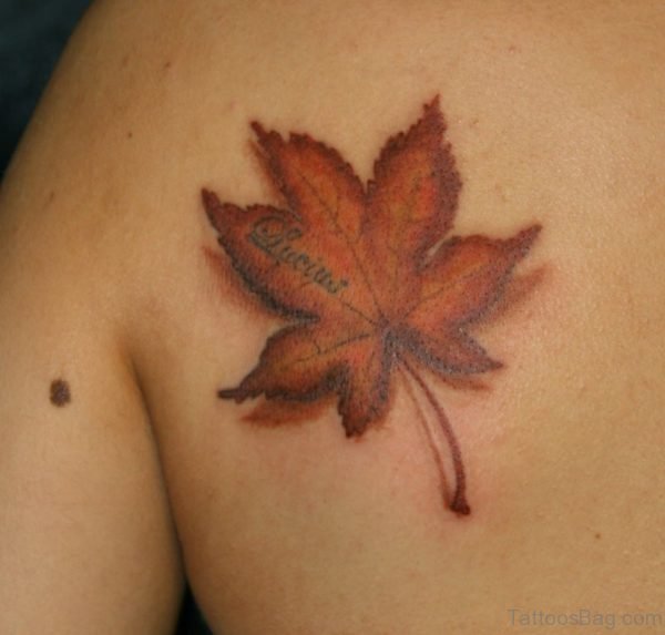 3D Maple Leaf Tattoo