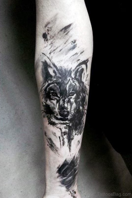Adorable Alpha Wolf Tattoo On Arm