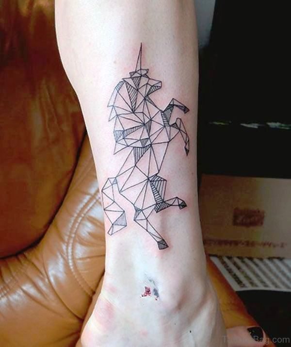 Adorable Tribal Unicorn Tattoo Design