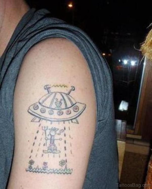 Alien Ship Tattoo