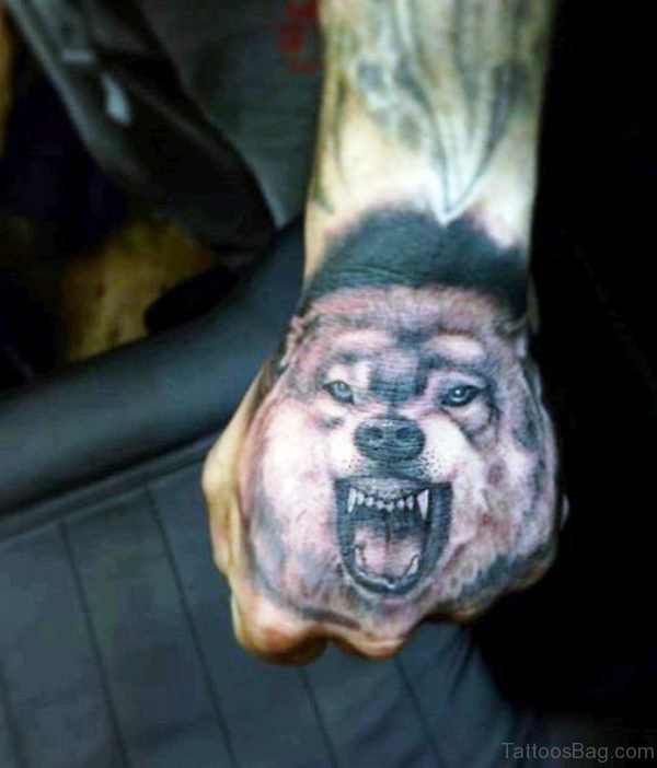 Alpha Wolf Tattoo On Hand