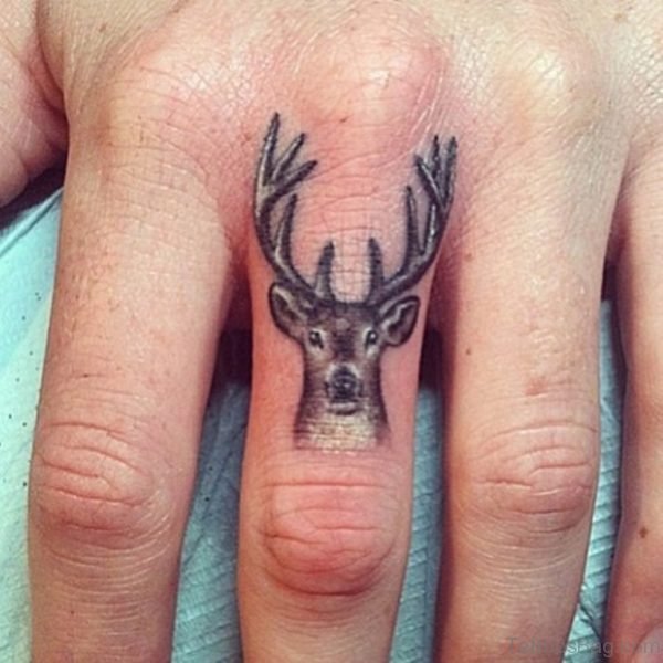Amazing Dear Tattoo On Finger