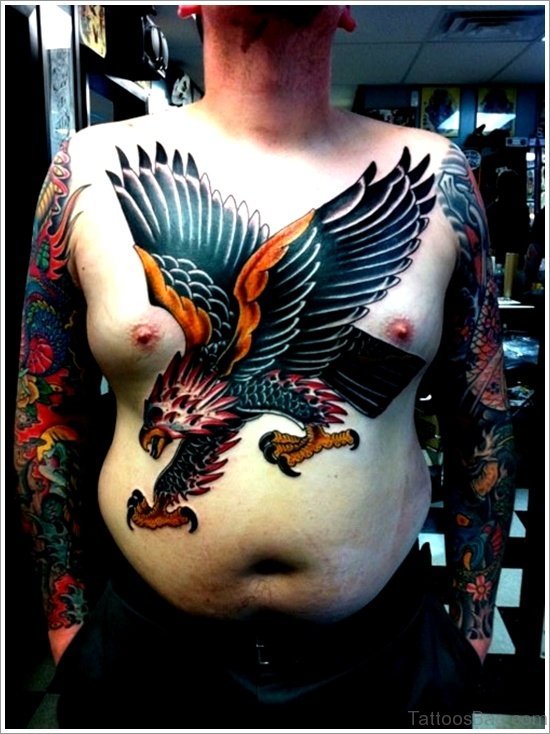 Amazing Eagle Tattoo Design On Chest