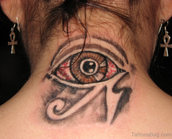Amazing Eye Tattoo On Nape