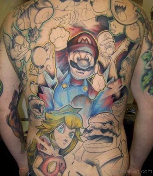 Funny Tattoo On Back Body