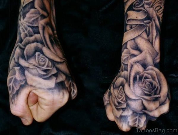 Amazing Rose Tattoo on Hand