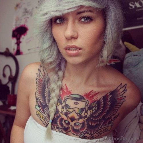 Amazing Wings Tattoo Design On Chest
