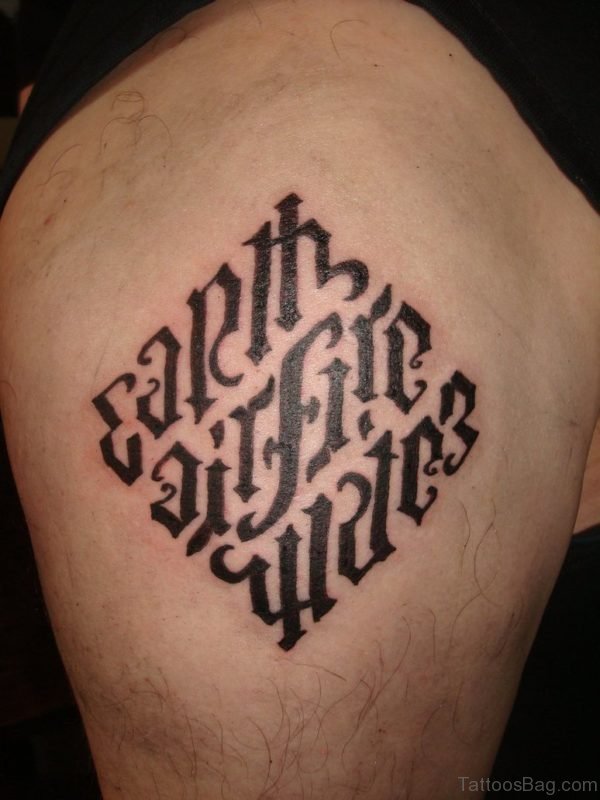 Ambigram Tattoo On shoulder