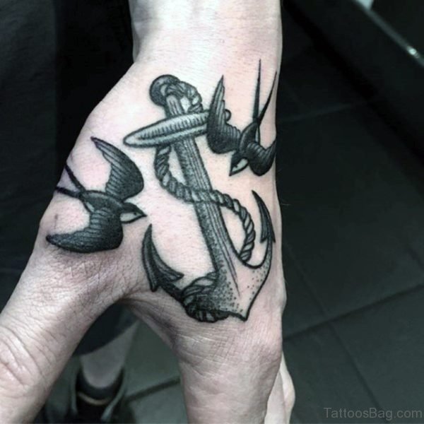 Anchor And Swallow Tattoo