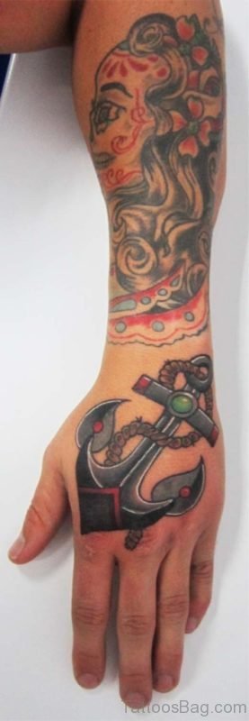 Anchor Hand Tattoo