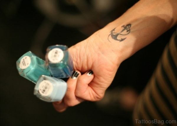 Anchor Tattoo Design On Wrist
