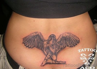 Angel Tattoo On Lower Back