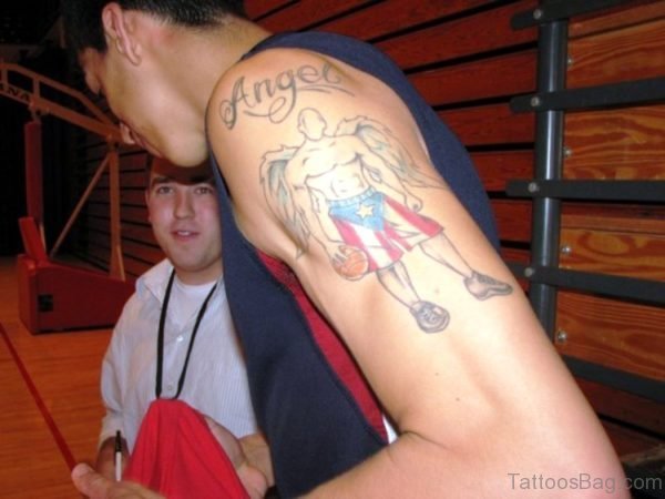 Angel With Basketball Tattoo