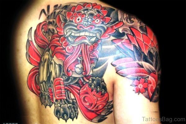 Asian Style Dragon Tattoo On Shoulder