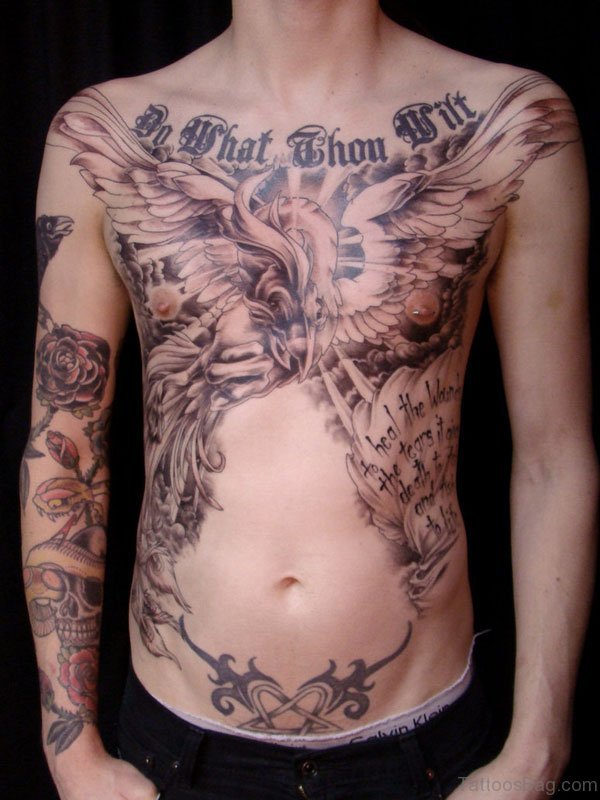Attractive Eagle Tattoo Design On Chest