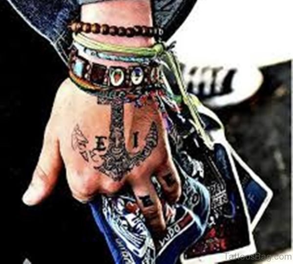 Awesome Anchor Tattoo On hand