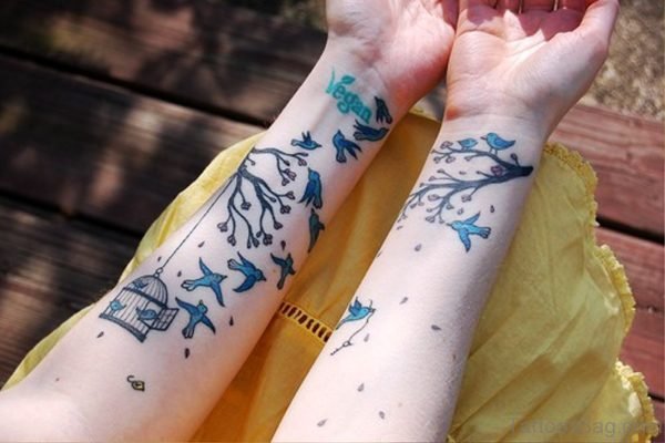 13 Cool Blue Bird Tattoos On Wrist