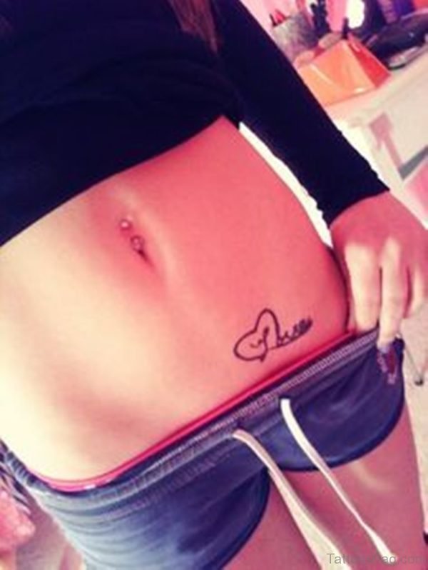 Awesome Heart Tattoo On Waist