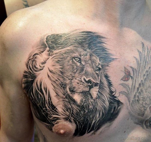 Lion Tattoo On Chest