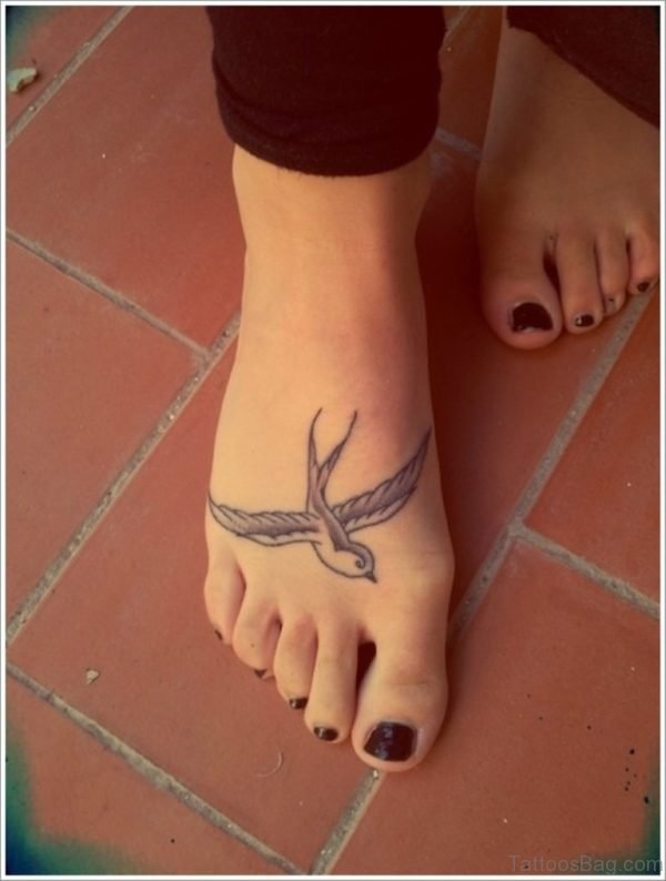Awesome Swallow Tattoo Foot 
