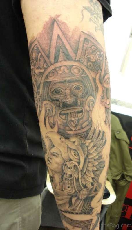Awesome Warrior Tattoo On Arms