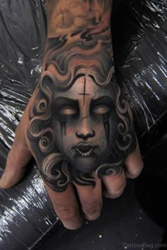 Medusa Tattoo On Hand