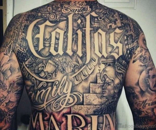 Aztec Tattoo On Full Back