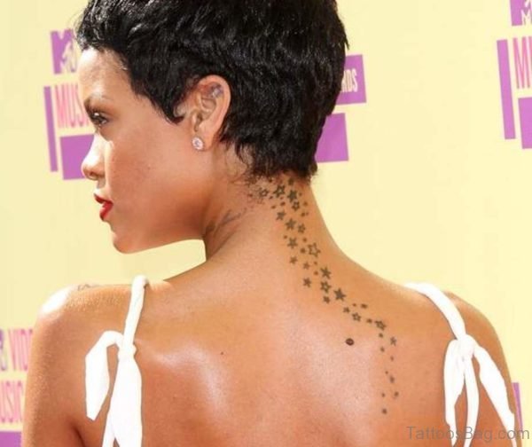 Stars Tattoo On Nape
